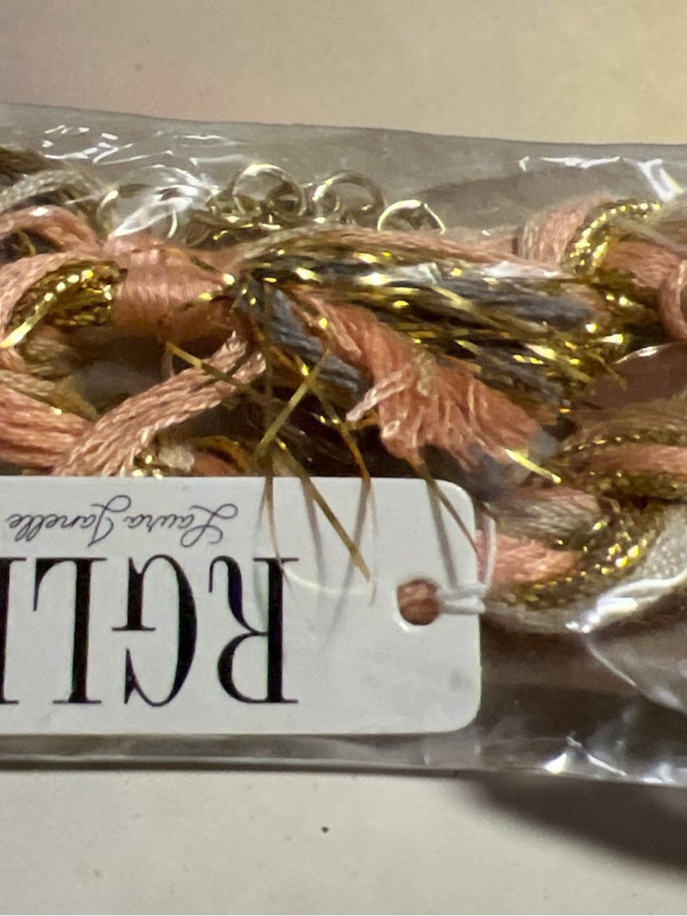 Fashion Pink and Gold Braided Bracelet
